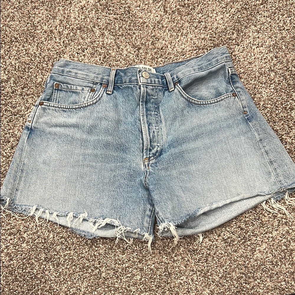 AGOLDE Reese Denim Blue Women's Shorts